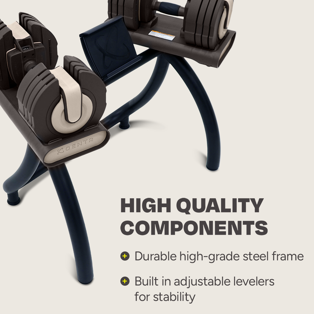 Centr Smart Stack 5-50 Adjustable Dumbbell (Pair) with Stand
