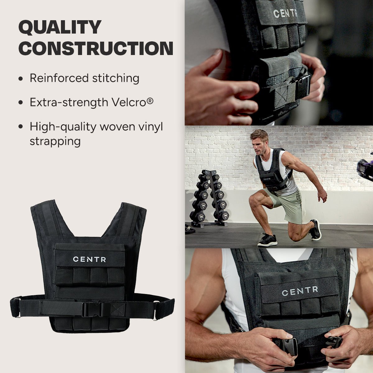 20 lb Weighted Vest – Adjustable Workout Vest Centr