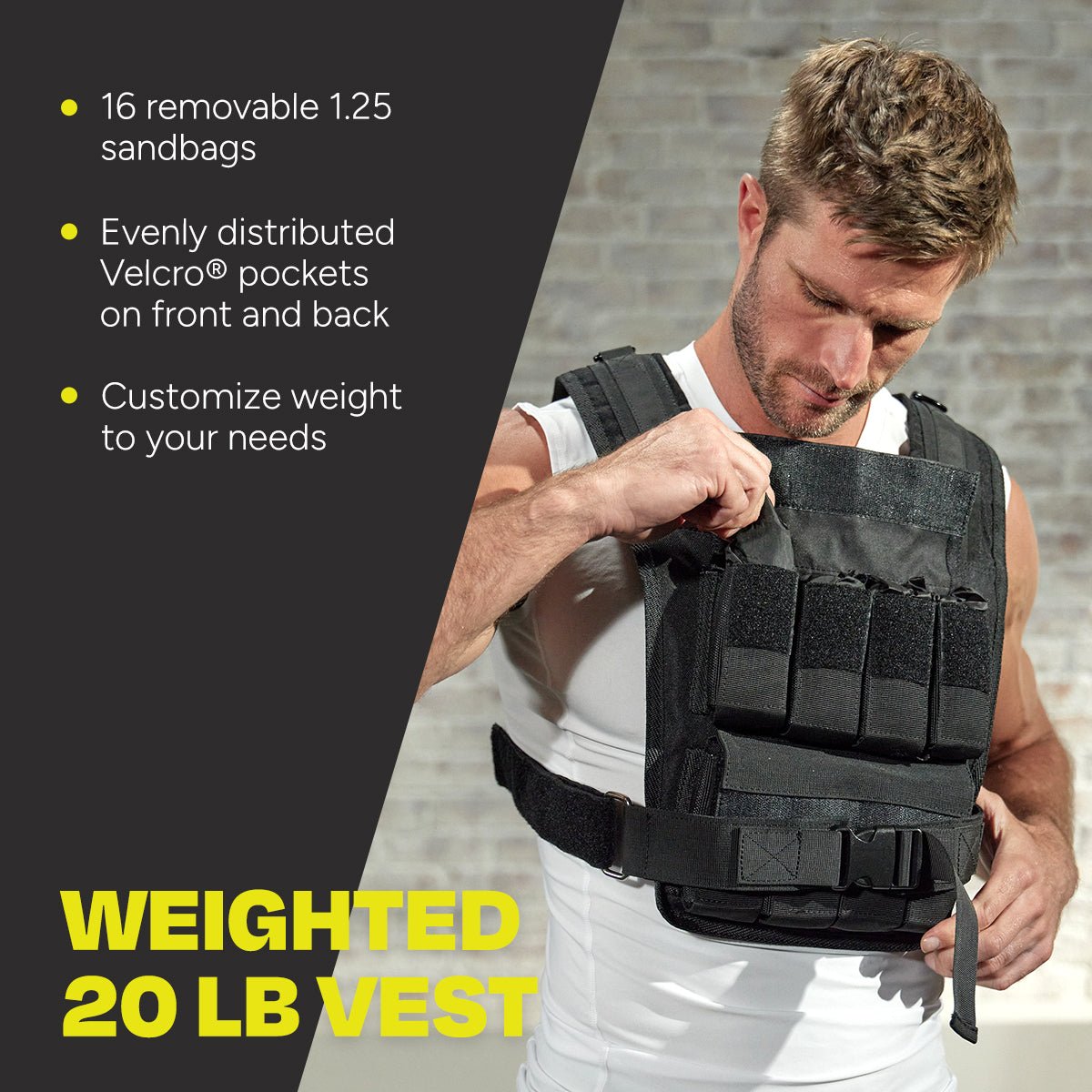 20 lb Weighted Vest – Adjustable Workout Vest Centr