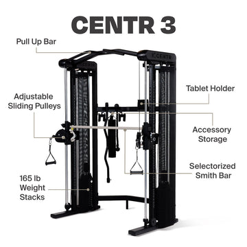 Centr 3 Home Gym Functional Trainer with Selectorized Smith Bar