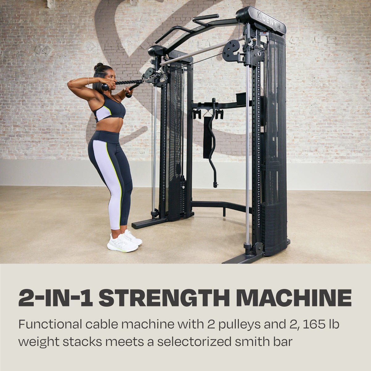 Centr Home Gym Functional Trainer with Smith Bar Dual 165 lb