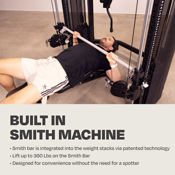 Centr 3 Home Gym Functional Trainer with Selectorized Smith Bar