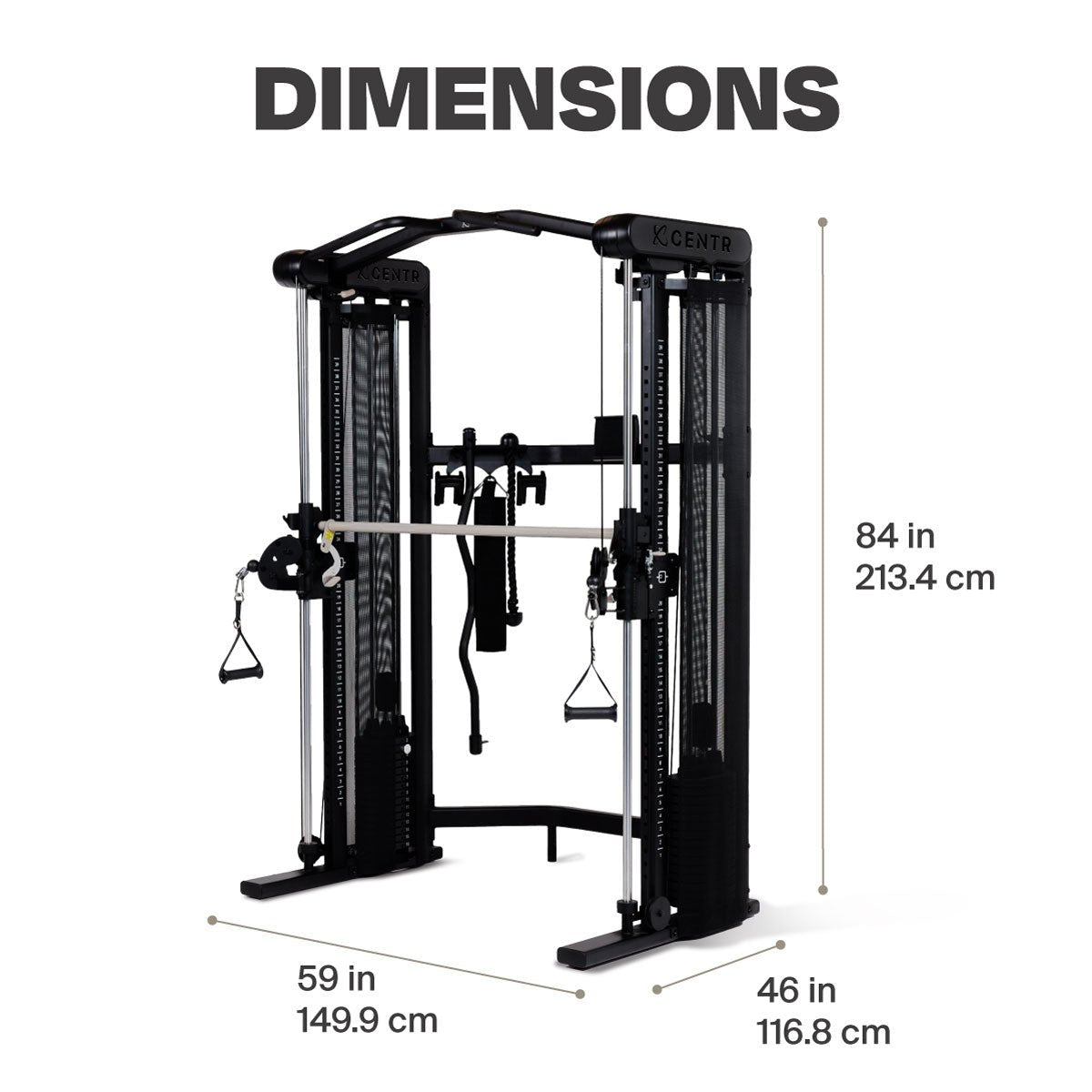 Centr 3 Home Gym Functional Trainer with Selectorized Smith Bar - Centrcentrllc