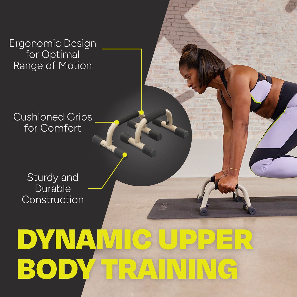 Push-Up Handles – Slip-Resistant, Height-Adjustable Bars Centr