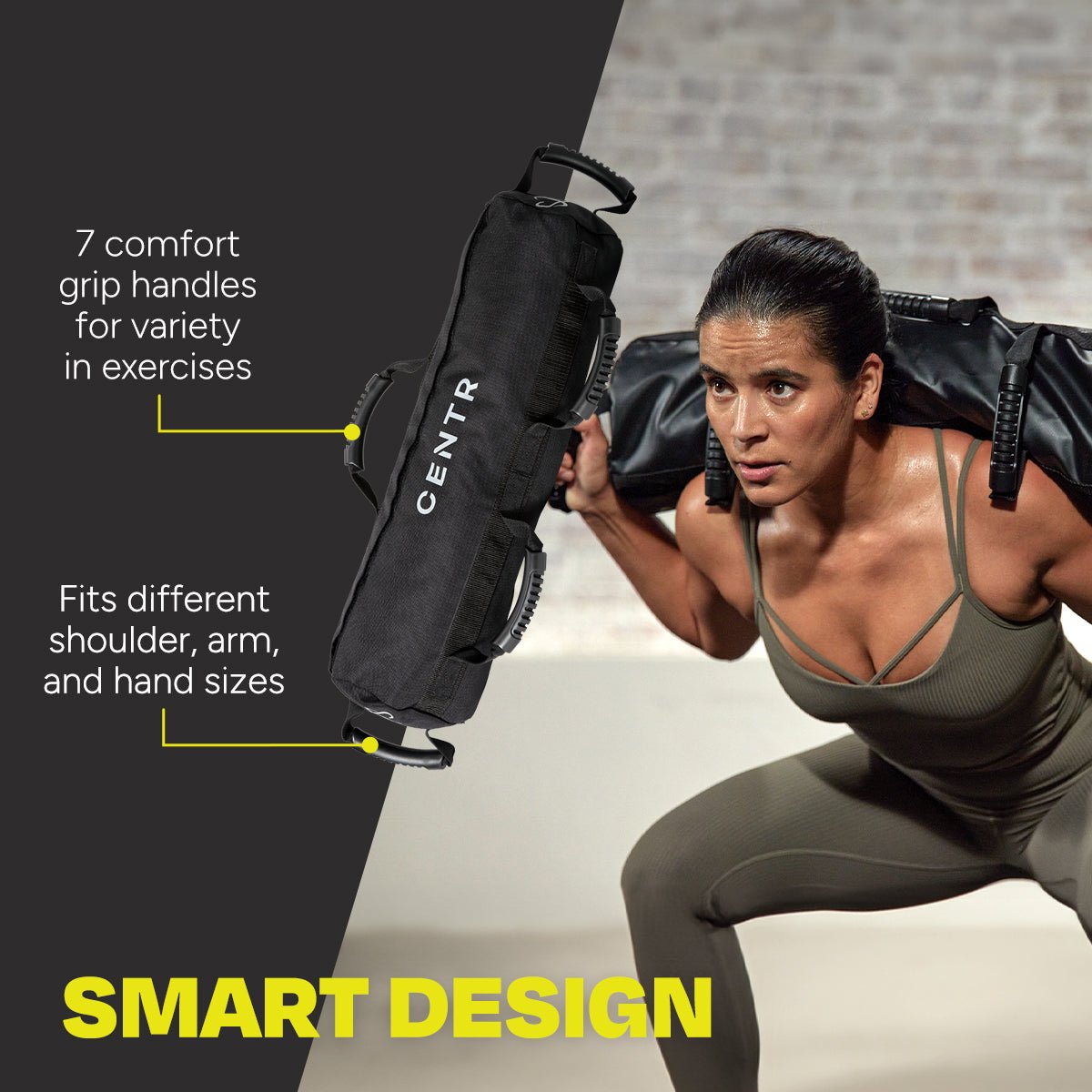 Sandbag with Handles – 2×15 lb Adjustable Workout Bag Centr