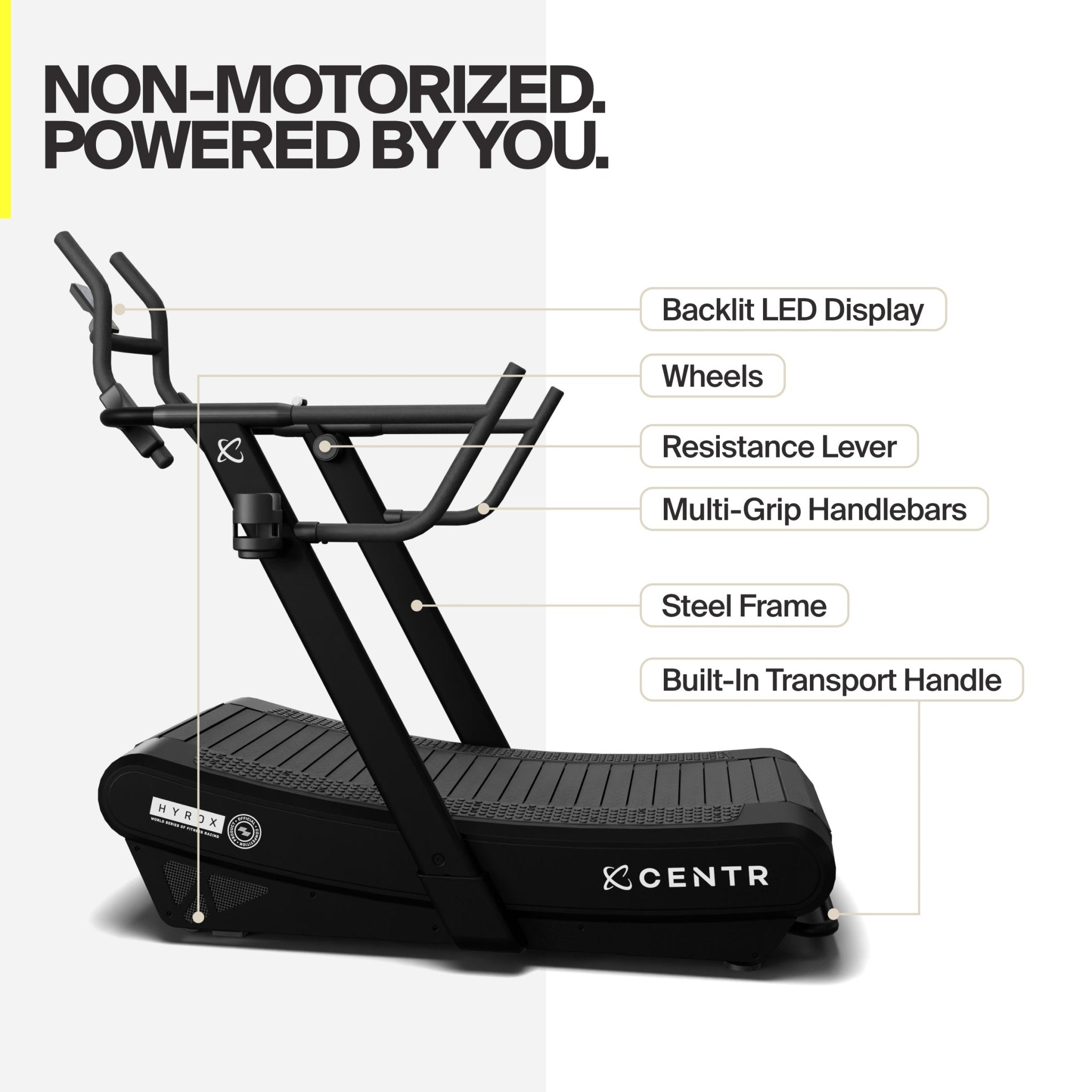 Centr x HYROX Perform Tread – Motorless Curved Treadmill for Athletes